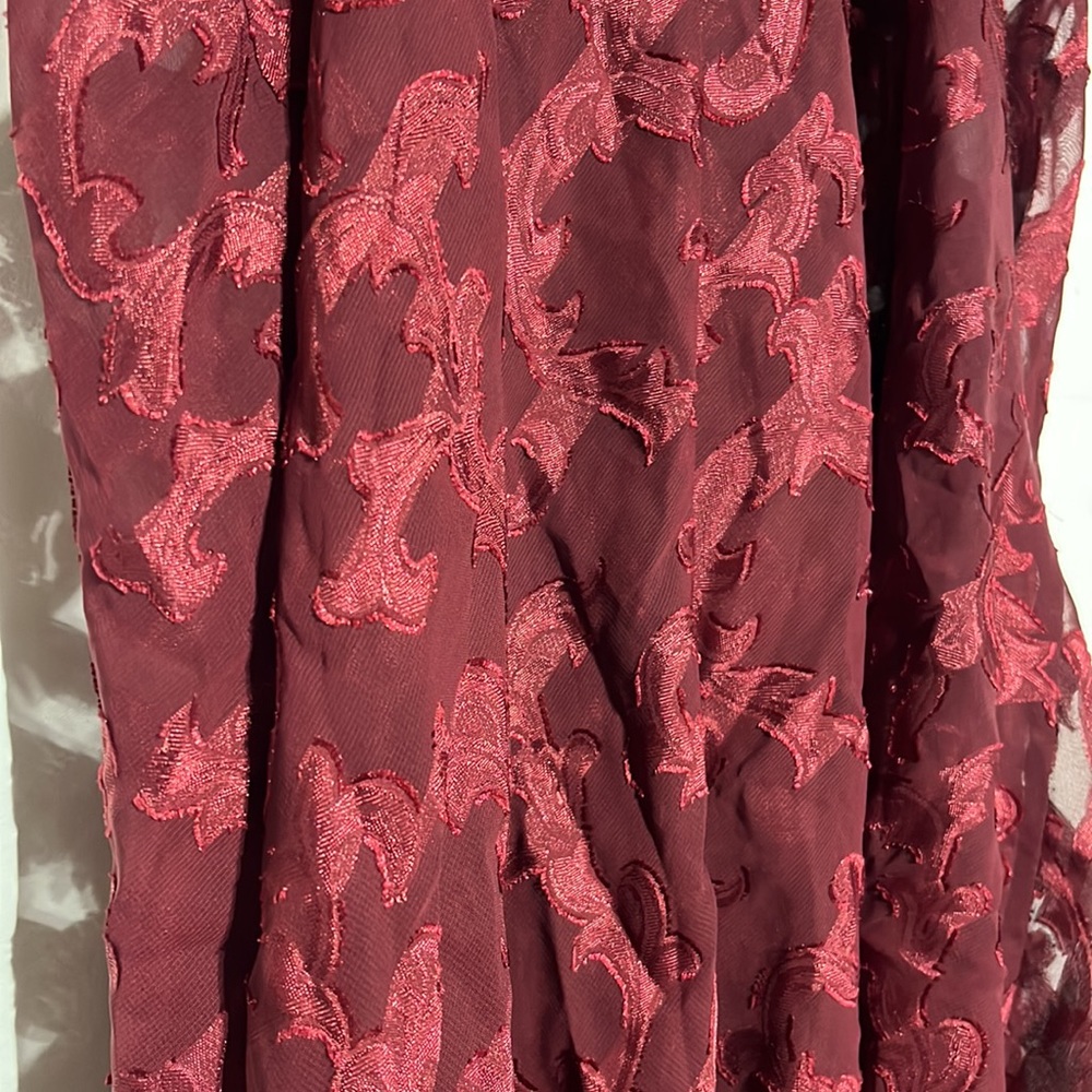 Victoria's Secret Vintage Gold Label Burgundy Babydoll Sheer Floral Chemise M - Picture 9 of 9